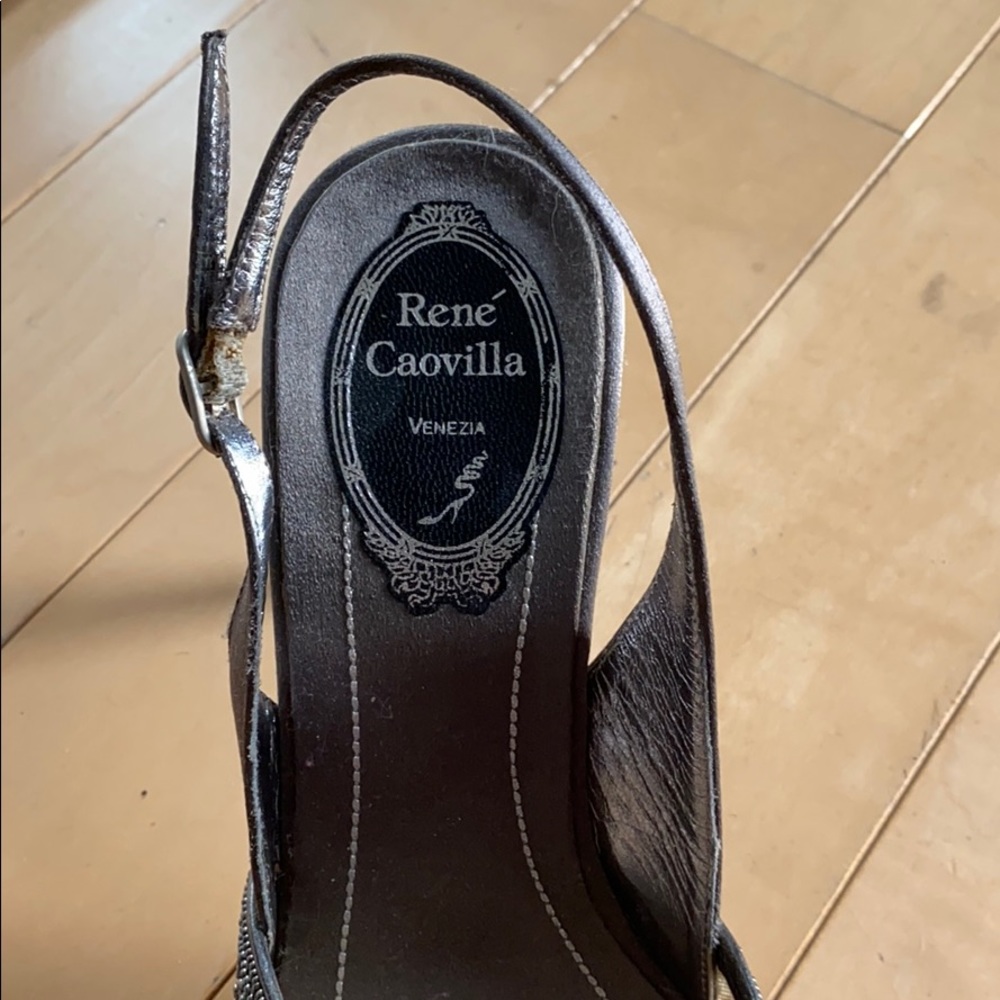RENE CAOVILLA beaded evening shoes  size 38 heels - Picture 7 of 9